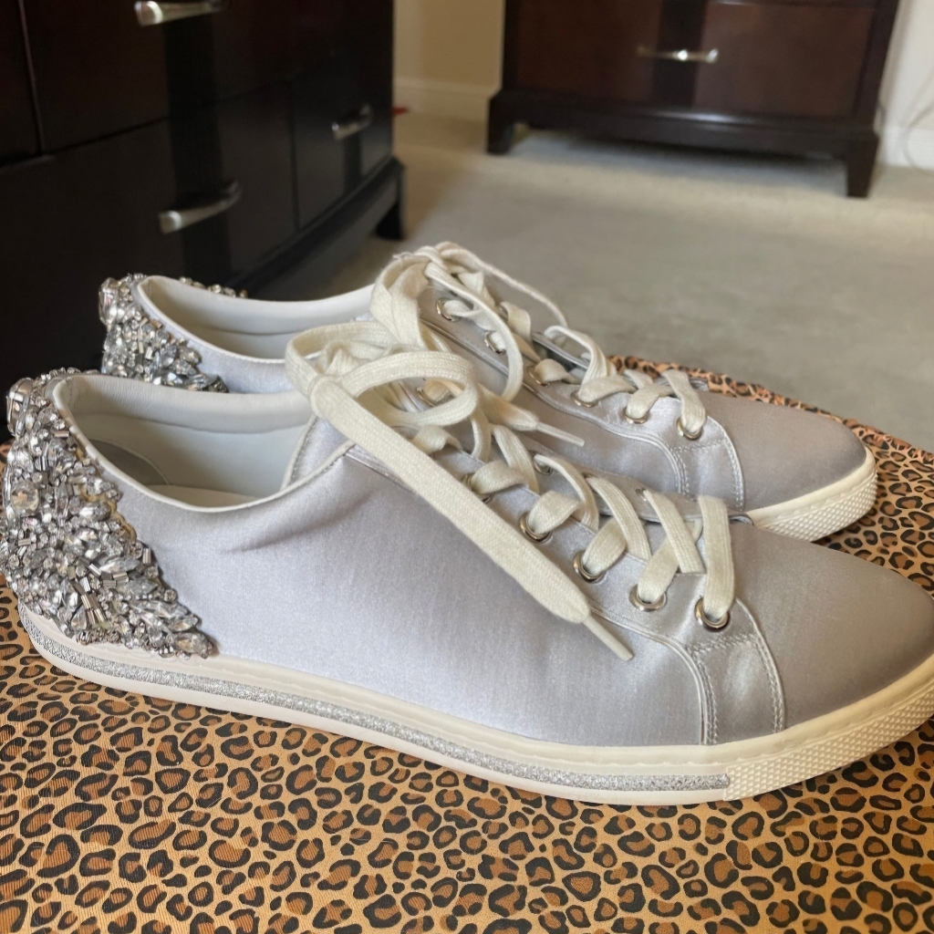 Badgley Mishcka "Shirley" Crystal Encrusted Sneaker Size 9